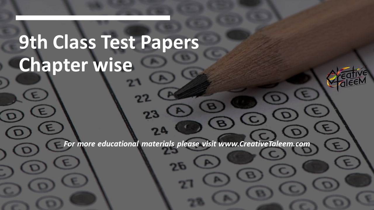 9th Class Chapter Wise Test Pdf