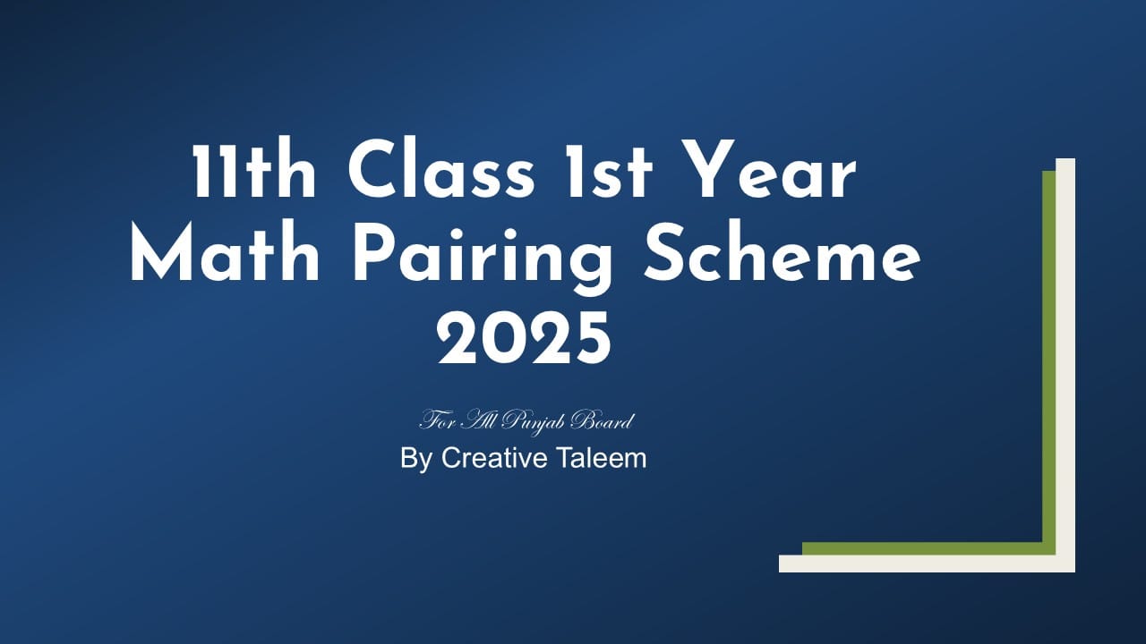 11th Class 1st Year Math Pairing Scheme