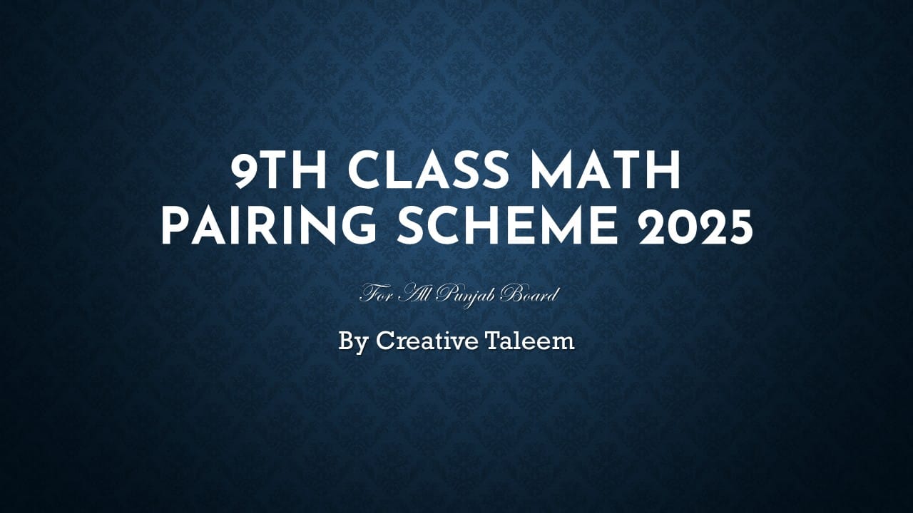 9th Class Math Pairing Scheme